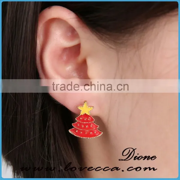 Popular Cute Christmas Tree Stud Alloy Earrings photo-4