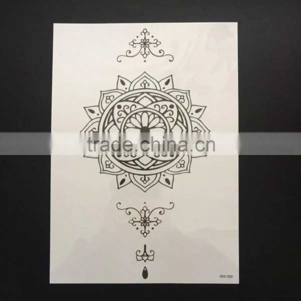 WX- 022 CMYK Tattoos/ Temporary Body Tattoo Sticker/ Water Transfer Black and White Tattoo Sticker photo-2