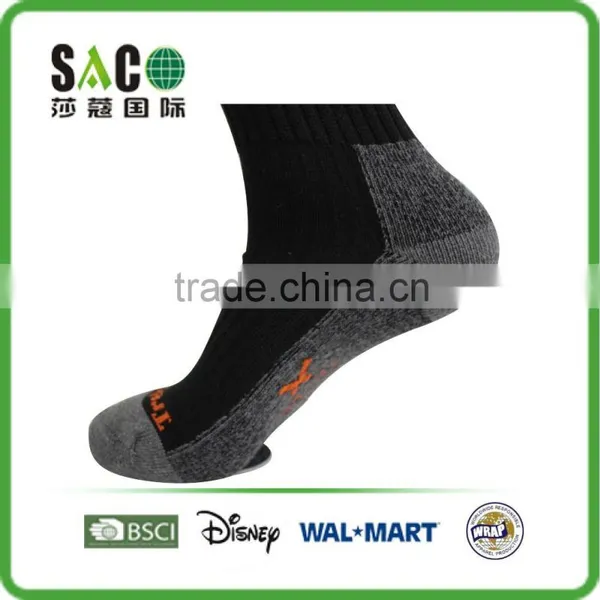 Grey and Black Yarn Doubling Foot and Jacquard Black Body Sports Socks photo-2