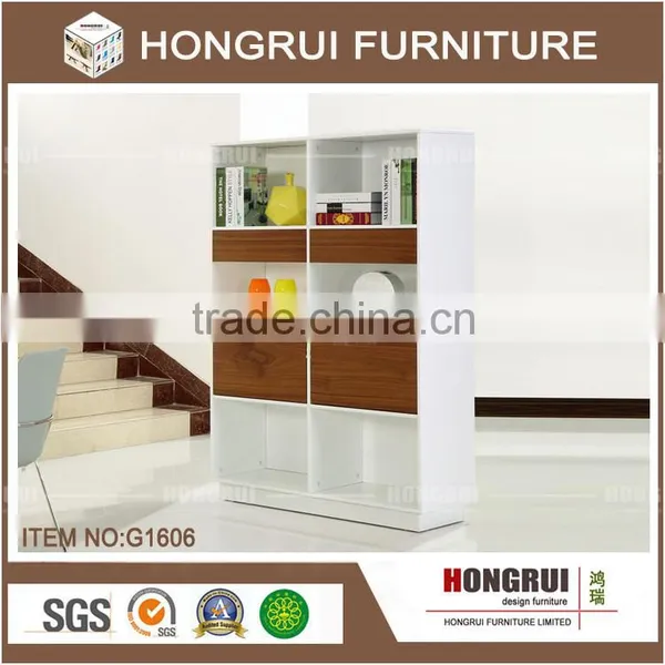 High Quality MDF With White Matte Painting and Walnut Veneer Kitchen Cabinet Factory Living Room Cabinet