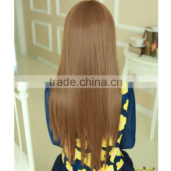 Bestselling 2015 Wholesale Synthetic Wigs Girls Natural Looking Long Black Straight Hair Wigs photo-6