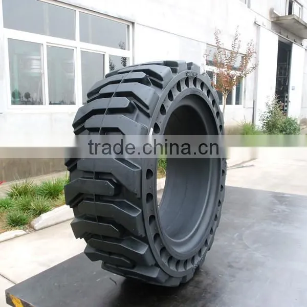 Solid Tire China Backho Skid Steer Loader Tyre Used Rim 10 16.5 photo-6