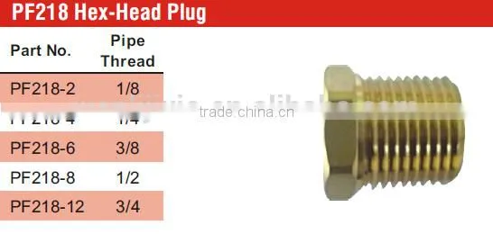 PF218 Hex-Head Plug,Pipe Fitting,Brass Fitting,Control Valve photo-5