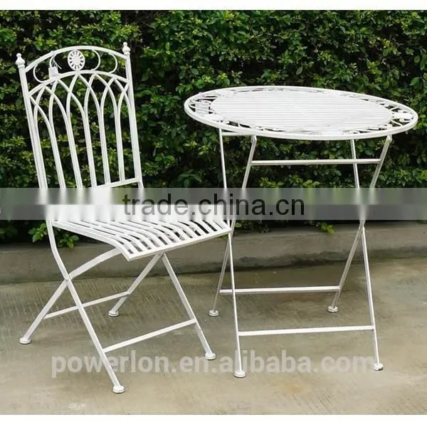 POWERLON Vintage Folding Metal Table Wrought Iron Outdoor Garden Furniture PL08-6332 photo-3