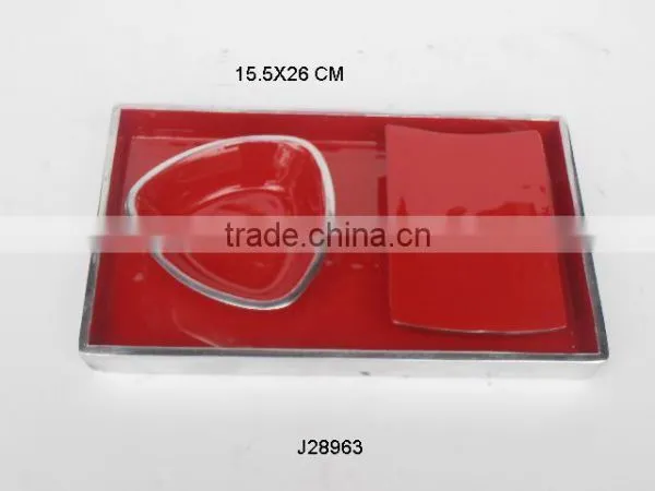 Red Ceramic like enamel Cast Aluminium Enamel Bowl with Food safe enamel