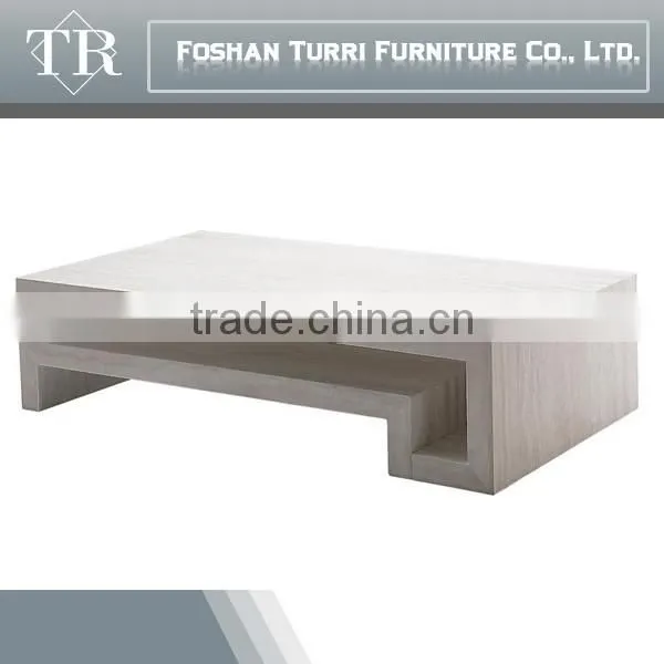 Modern White Travertine Marble Living Room Coffee Table for Sale photo-2