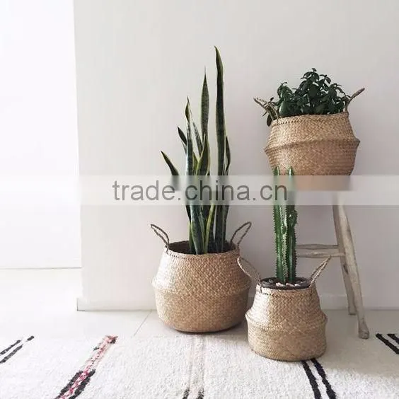 Storage Baskets With Handles / Natural Seagrass Foldable Basket Wholesale photo-6