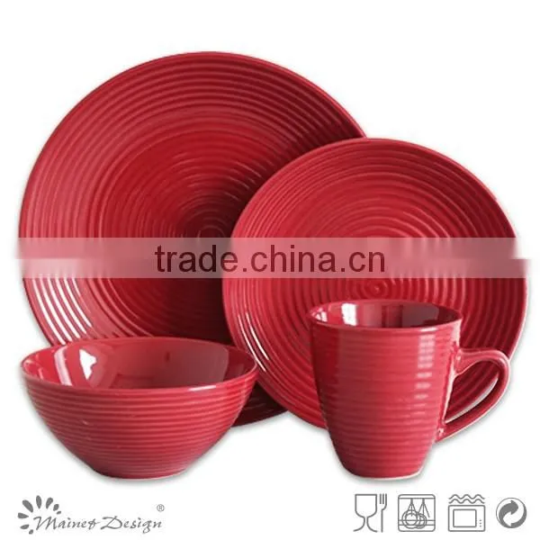 Embossed Dinnerware 16pcs Stoneceramic White Embossed Dinnerware Set Ceramic Embossed Dinnerware photo-4