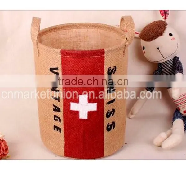 Any Country National Flag Jute Material Sundries Storage Basket photo-6