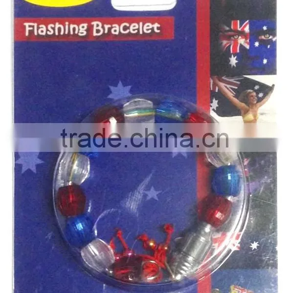 July 4th Independence Day Adjustable Plastic Bead Led Flashing Light Bracelet photo-3