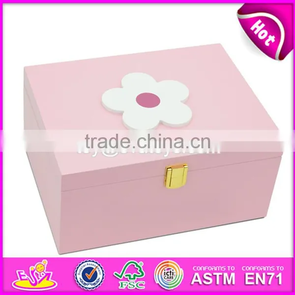 2017 New Products Girls Pink Wooden Storage Bins W08C175 photo-2