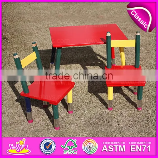 2015 Excellent Quality Cheap Folding Kids Pencil Table and Chairs,Cartoon Pencil Used Children Table and Chair Wholesale WO8G138 photo-2