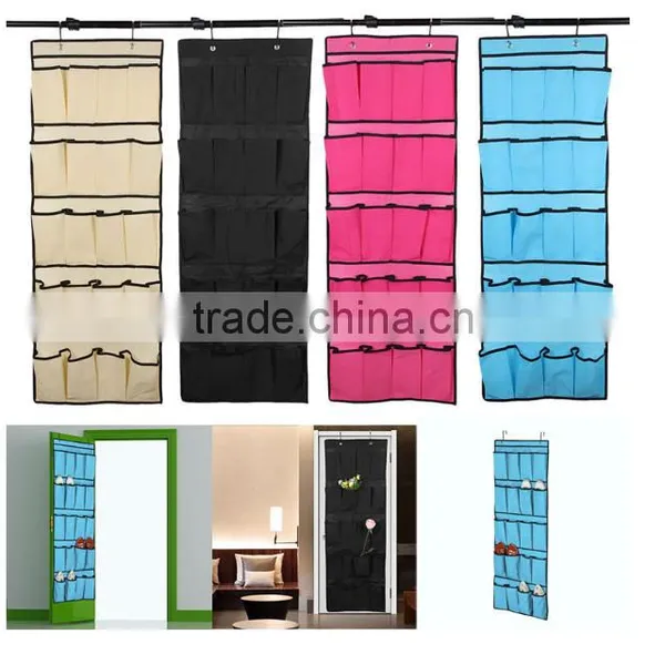 20 Pocket Wall Hanging Shoe Organizer Rack Space Saver Storage Bag Over the Door photo-3