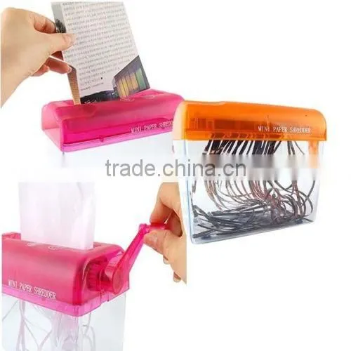 New 4 Color Mini Hand Wind Portable Mechanic Paper Shredder Office Home School photo-2