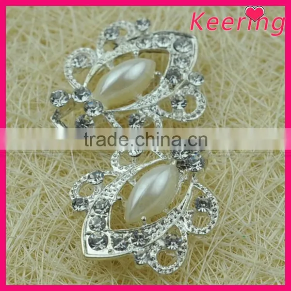 Fashionable Wholesale Crystal Color Pearl Rhinestone Metal Button WBK-1501 photo-2