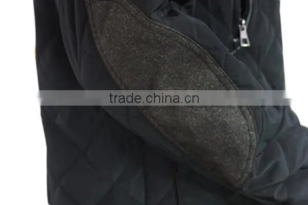 Stand Colar Button and Zipper Multi Pocket Black Jacket With Applique on Sleeve photo-4