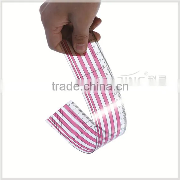 Kearing Flexible 5*30cm Sandwich Line Prinring Patchwork Quilting Ruler Plastic for Fashion Designing #W5151 photo-2