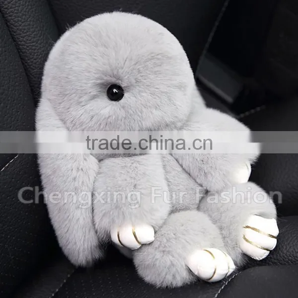 CX-R-10A Fancy Genuine Rex Rabbit Fur Bunny Fur Keychain Bag Charm photo-5