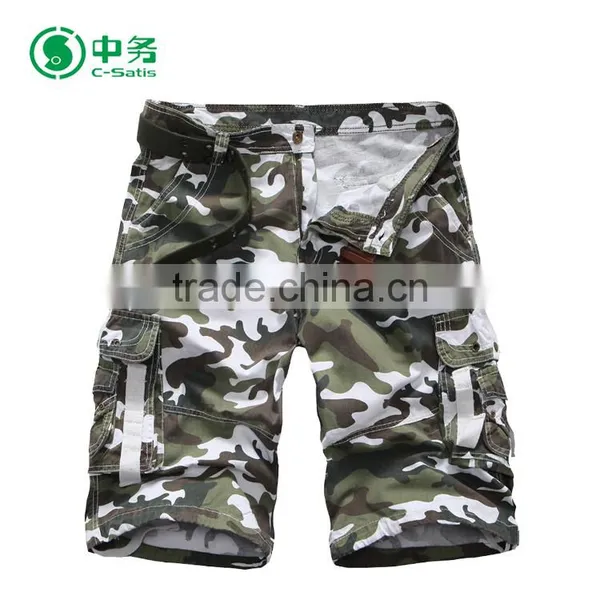 New Style European Fashion Summer 100% Cotton Baggy Camo Cargo Shorts for Men photo-2