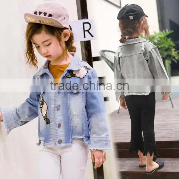 Zm40647b Korean Style New Design Children Jeans Coats and Fancy Girls Jacket Casual Clothes photo-5