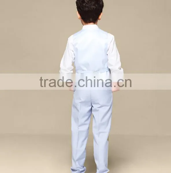 2017 New Latest Fashion Design Tie Vest Coat Pant 5 Pieces Boy Suit photo-4
