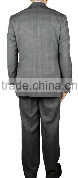 NAAMS MEN'S WOOL 2 BUTTON 2 VENT SLIM FIT SUIT JACKET FLAT FRONT PANT OVERCHECK / WINDOWPANE photo-4