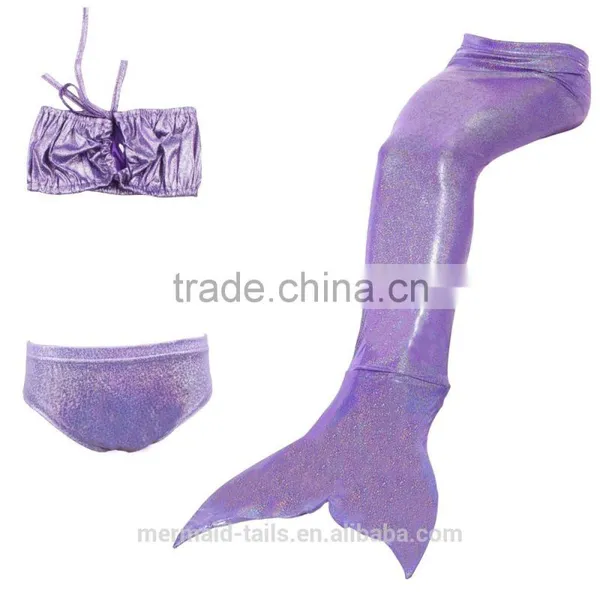 3pcs Girl Kids Mermaid Tail Swimmable Mermaid Swimsuit Girls Bikini Set Bathing Suit Swimwear 3-12 Years Old photo-6