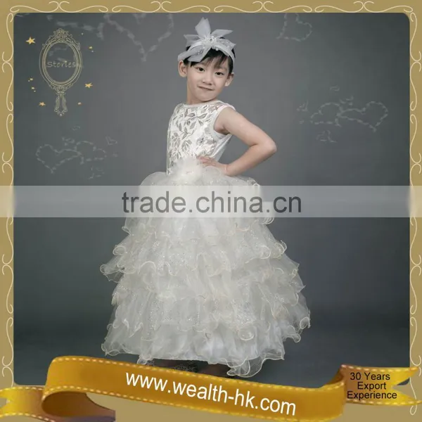 Golden Romantic Girls Bridal Evening Costume Dresses