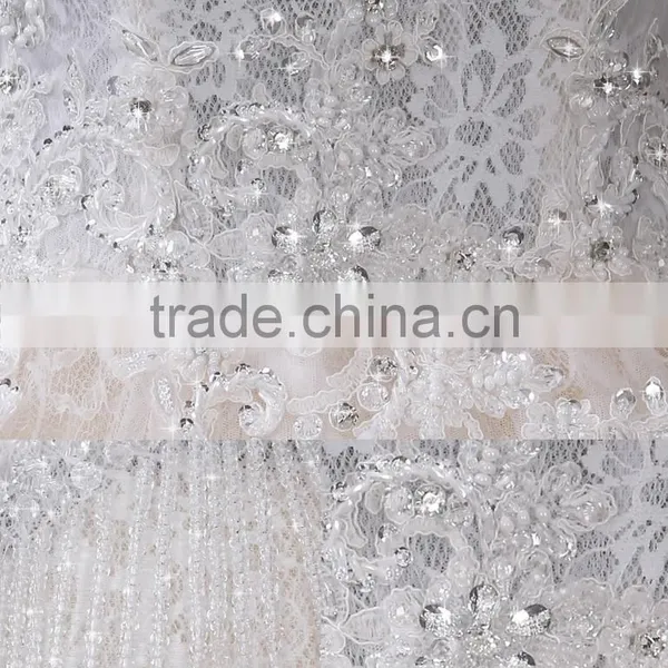 2017 Round Neck Lace Mermaid Color Wedding Dress Bridal for Bride Sleeveless Sexy Bridal Dress F11901 photo-3