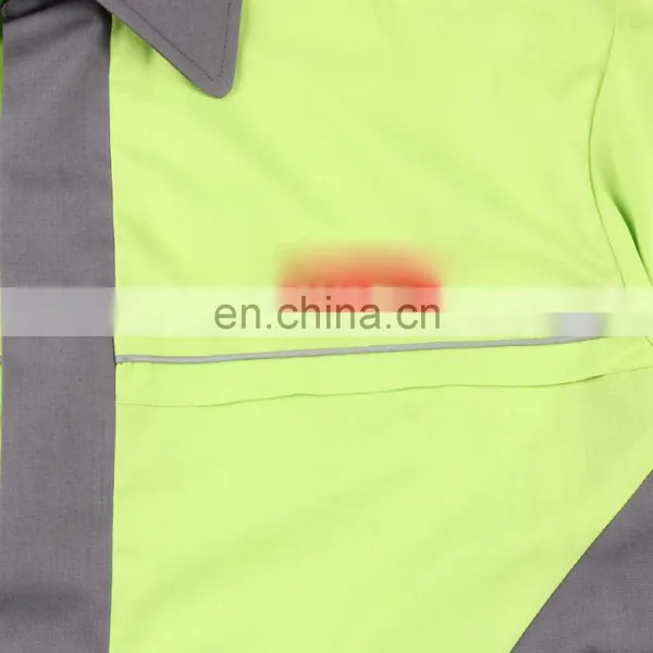 Bolsillo Interior Unisex Two Tone Work Shirts Reflective photo-3