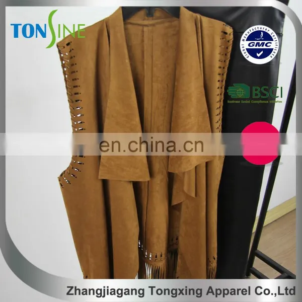 2016 Women's Cut and Sew Suede Top for Women photo-2