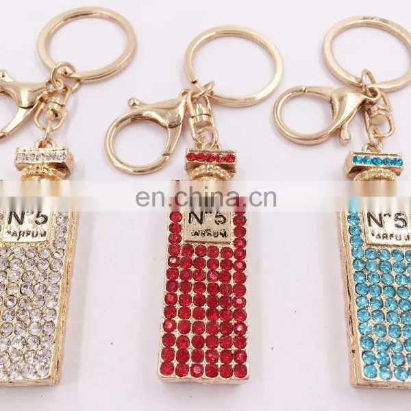 Rhinestone Crystal Keyring Charm Pendant Purse Bag Key Ring Chain Keychain Perfume Bottle Very Hot Sale photo-5
