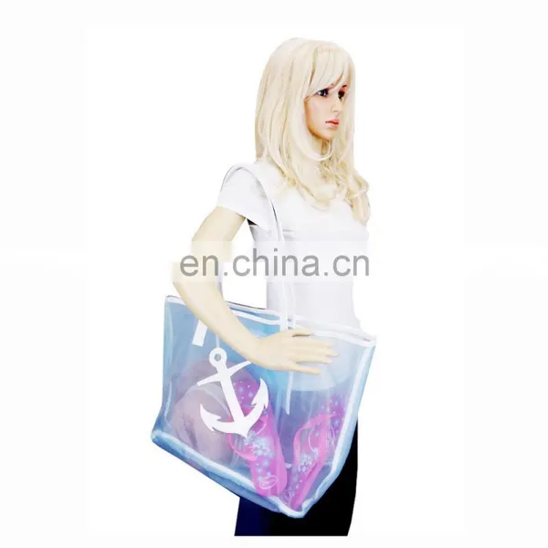 24x15 Inch Sea Life Anchor Print PVC Summer Beach Promotional Tote Bag photo-5