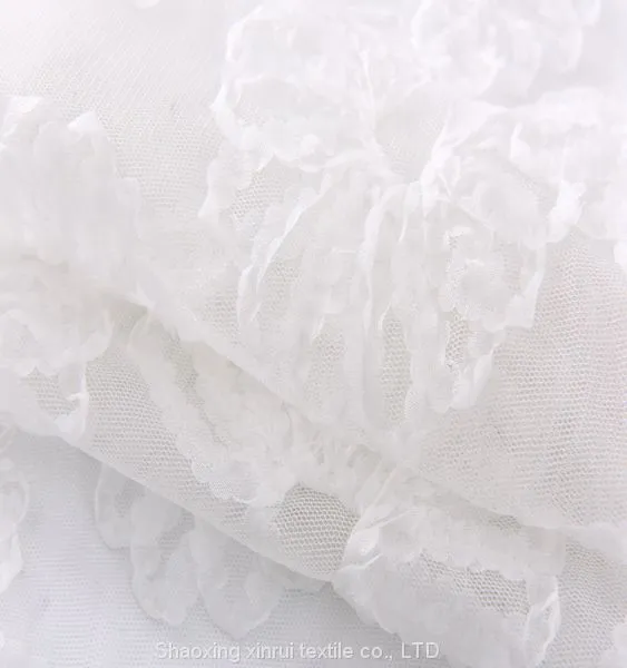 Luxury Laser Cut Flower Wedding Lace Fabric Embroidery for Clothes photo-4