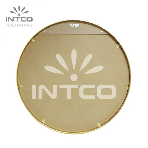 Aluminum Framed Round Mirror, Gold Round Wall Mirrors, Bathroom Mirror Metal Frame photo-4