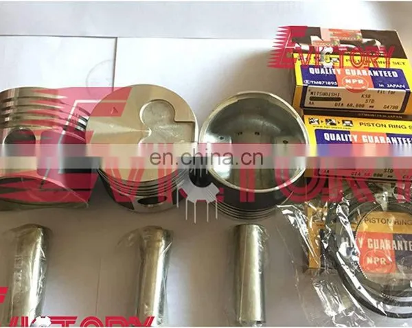 for Mitsubishi K3B Piston Ring Head Cylinder Gasket Engine Bearing Set photo-2