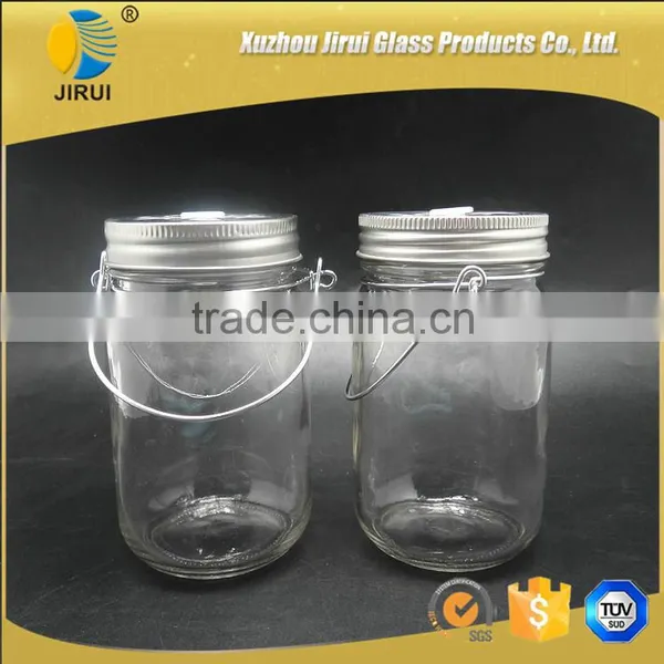 430ml Round Shape Clear Glass Mason Jar With Iron Wire photo-2