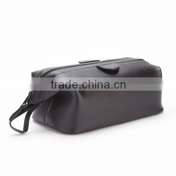 Top Grain Nappa Genuine Leather Travel Wash Bag Makeup Organizer Cosmetic Case for Men photo-3