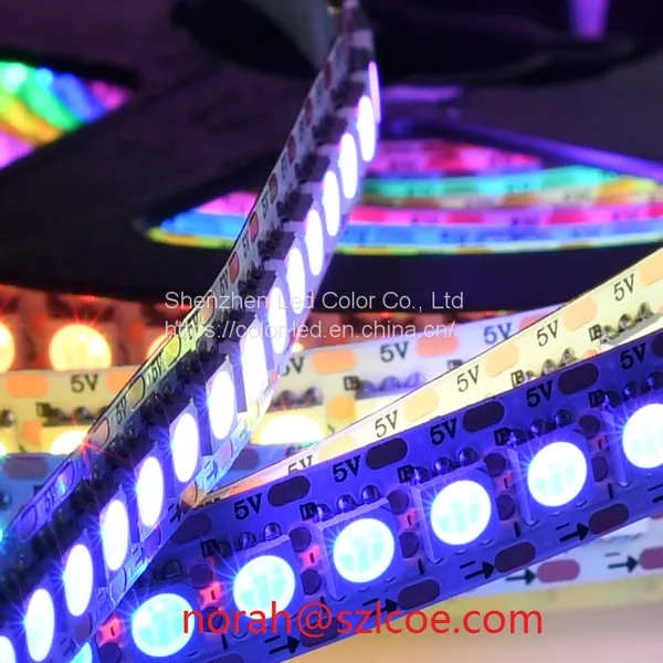 DC5v Addressable Multicolor LED Strip Lighting LC8813 IC Pixels 144leds/m Smart RGB Flex Strip photo-5
