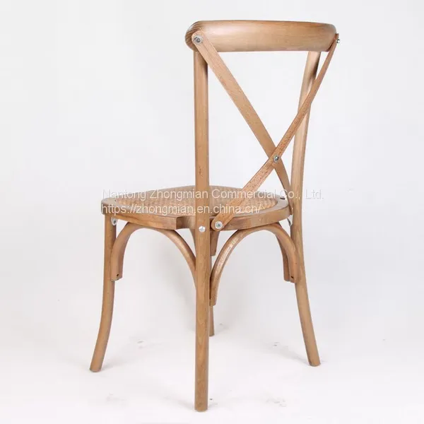 Crossback Chair Beech Wood Material Stackable With Cushion Seat With Rattan Surface EN12520 Standard photo-4