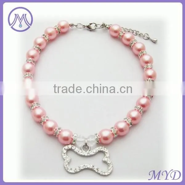 Customized Crystal Bone Pearl Necklace Jewelry for Pet Dog photo-4