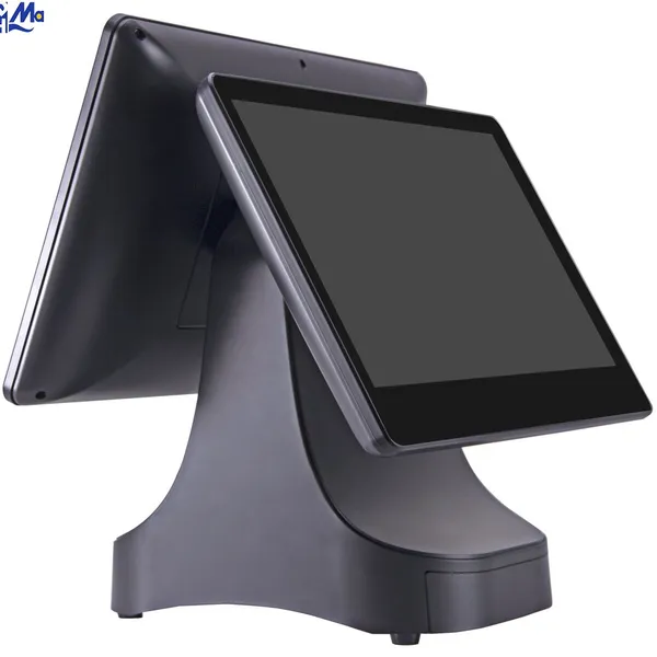 All in One 15.6 Inch Windows Capacitive Touch Dual Screen Billing Machine POS with 11.6 Inch Customer Display