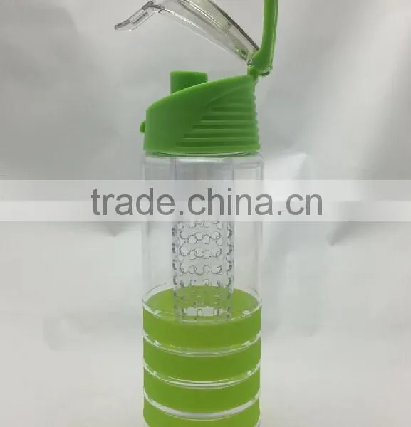 2015 Hot Sale Silicone/diamond Ring Leak-proof Tritan Fruit Infuser Water Bottle photo-5