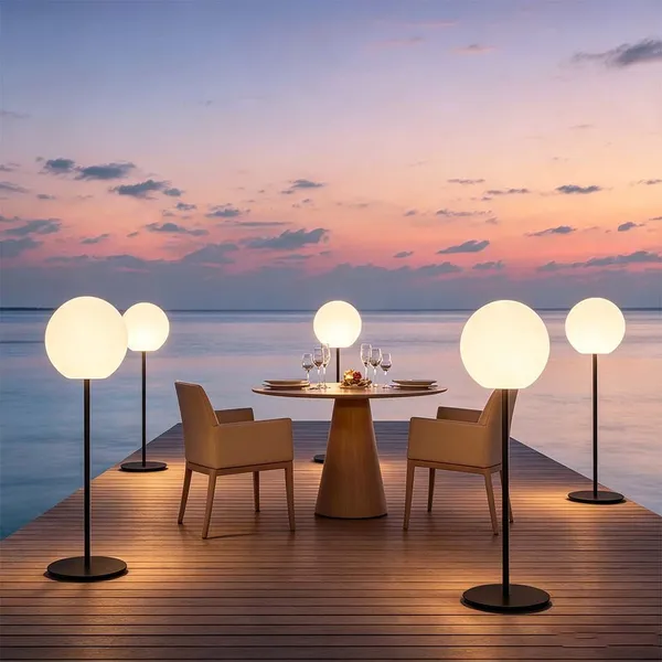 Minimalist Round Globe Floor Standing Lamp, Customizable Height Dimmable Light, CE ROHS Indoor Floor Lamp photo-2