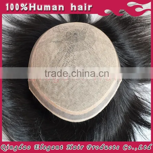 Tot Selling Remy Human Hair Piece Toupee for Black Men, Silk Top Invisible Knot Natural Hairline Toupee photo-5