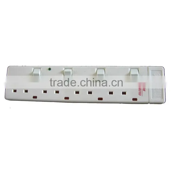 4way UK Socket Power Strip Surge Protector Ith Separate Switches
