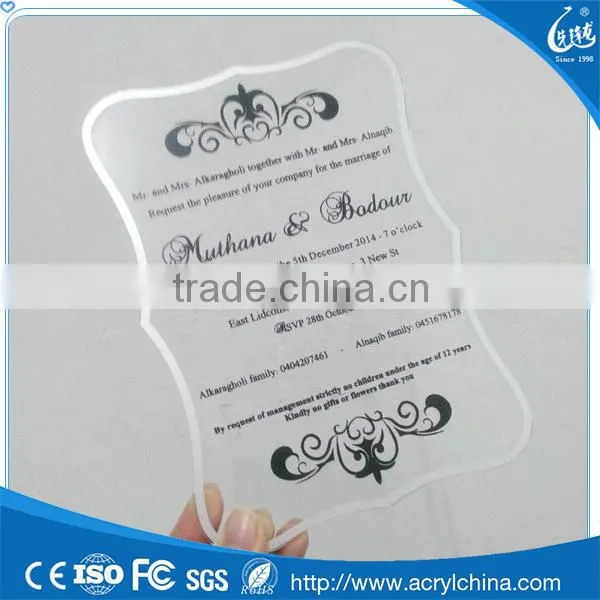 Wedding Invitation Card 2016 Acrylic Wedding Invitation Card