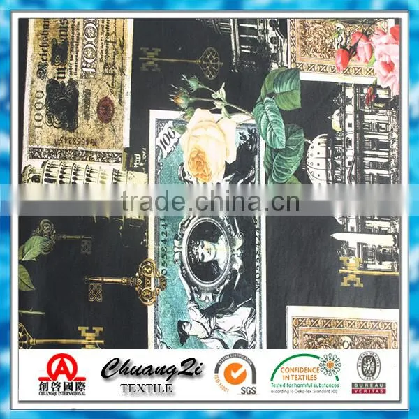 Indian Black Print Cotton Sateen Fabric for Shirting photo-4