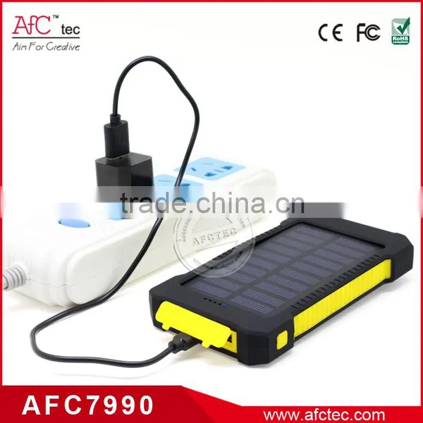 Wholesale High Capacity 8000mAh Solar Power Bank Cellphone Charger photo-2