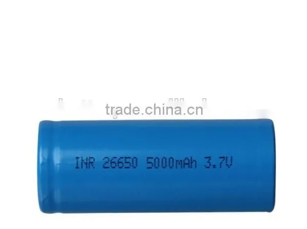 Li-ion 26650 5000mAh Rechargeable Lithium Battery 3.7v
